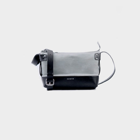 Forth Goods Woman's Weekend Leather Sling Bag - Grey