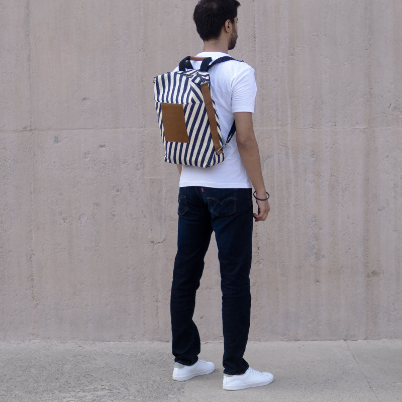 Striped laptop bag