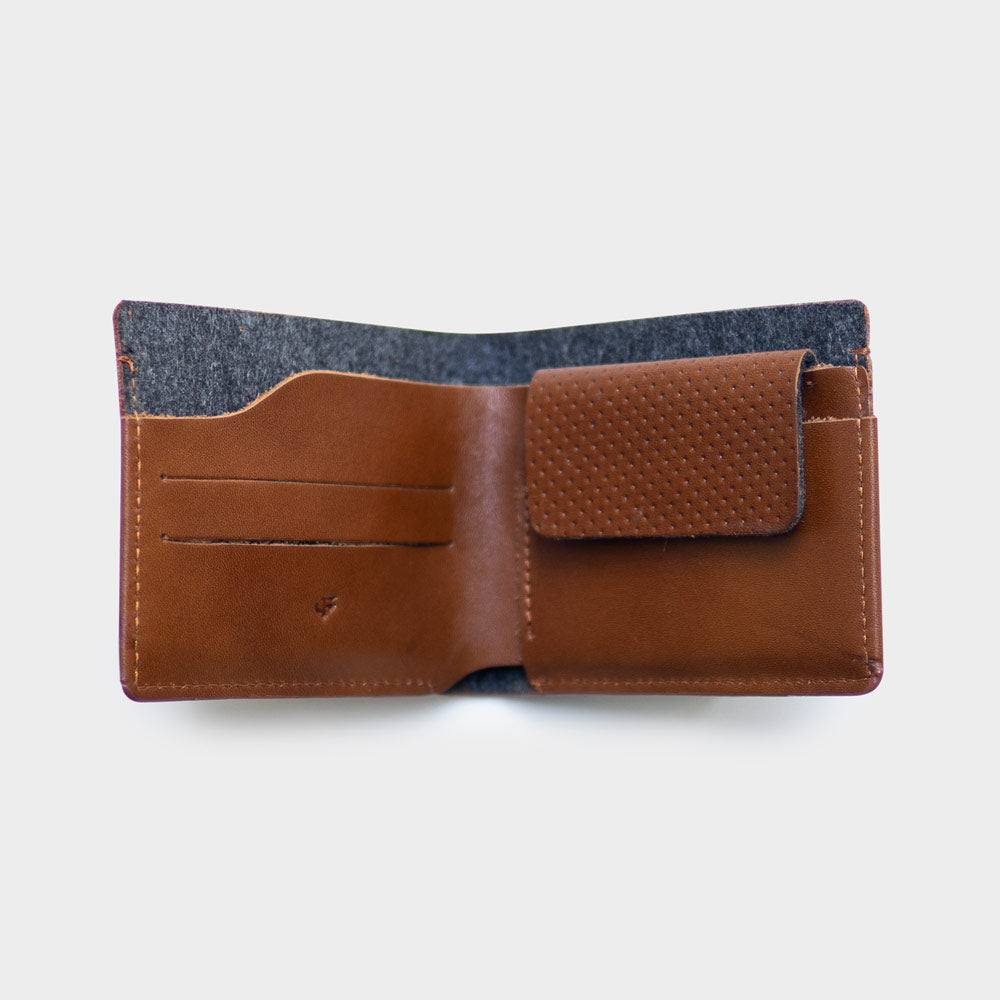 Brown minimal leather wallet