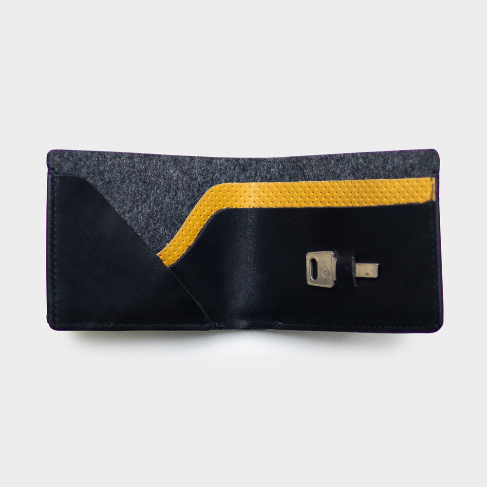 leather wallet card holder with key