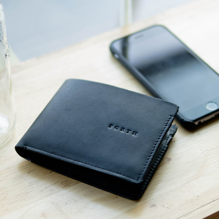 Black leather wallet