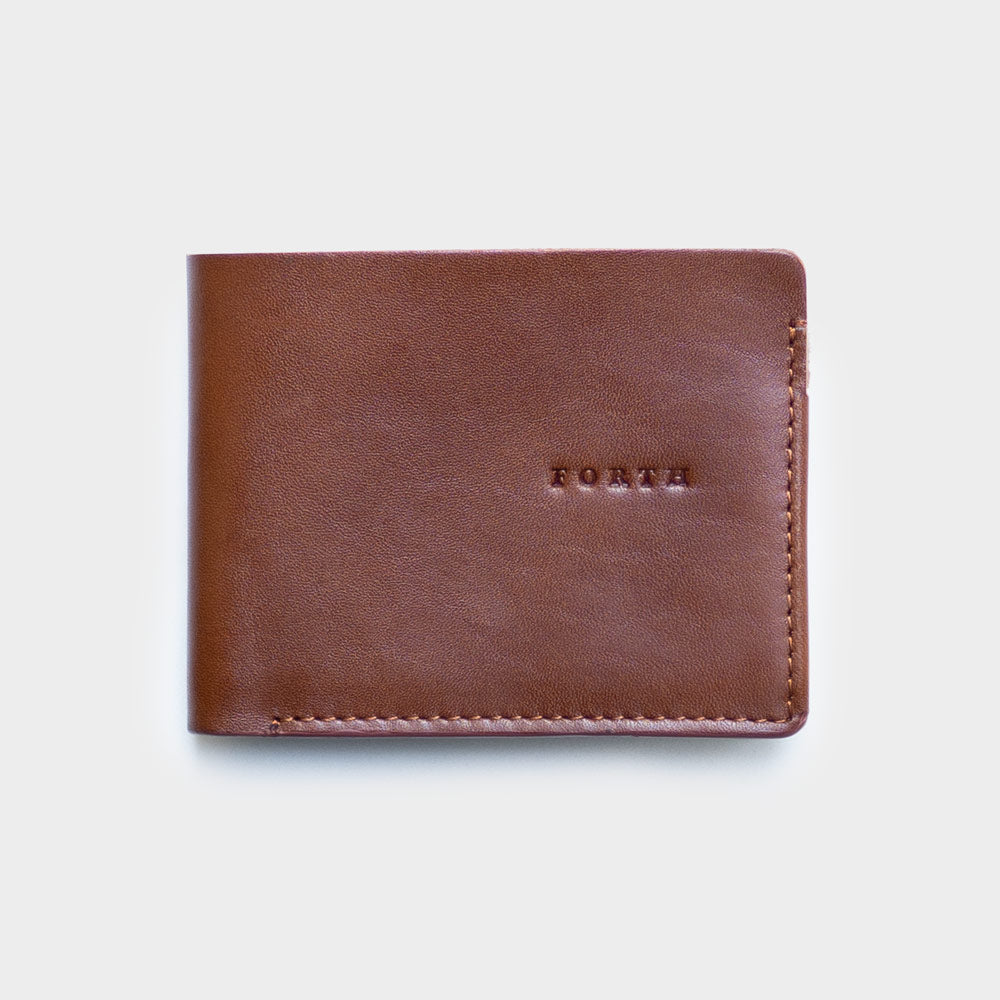 Brown minimal leather wallet