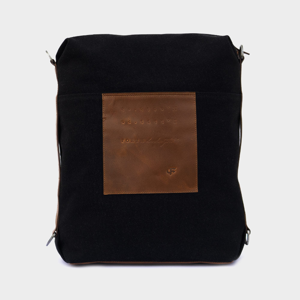 Black canvas laptop bag