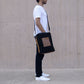 Black canvas laptop bag