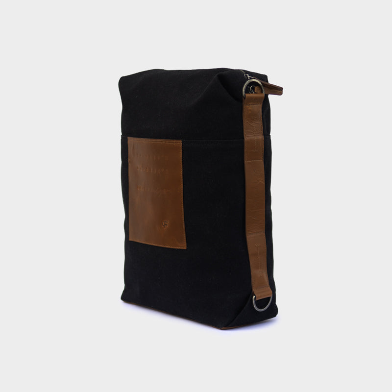 Black canvas laptop bag